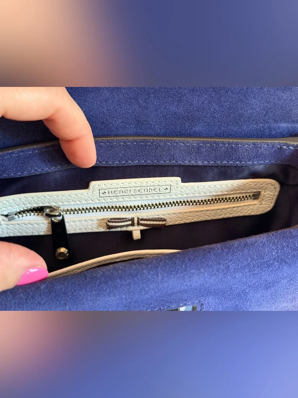 Henri Bendel blue crossbody purse